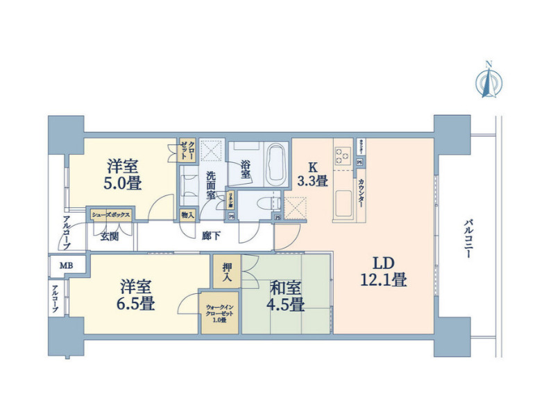 グランマークシティ東向日駅前の間取り