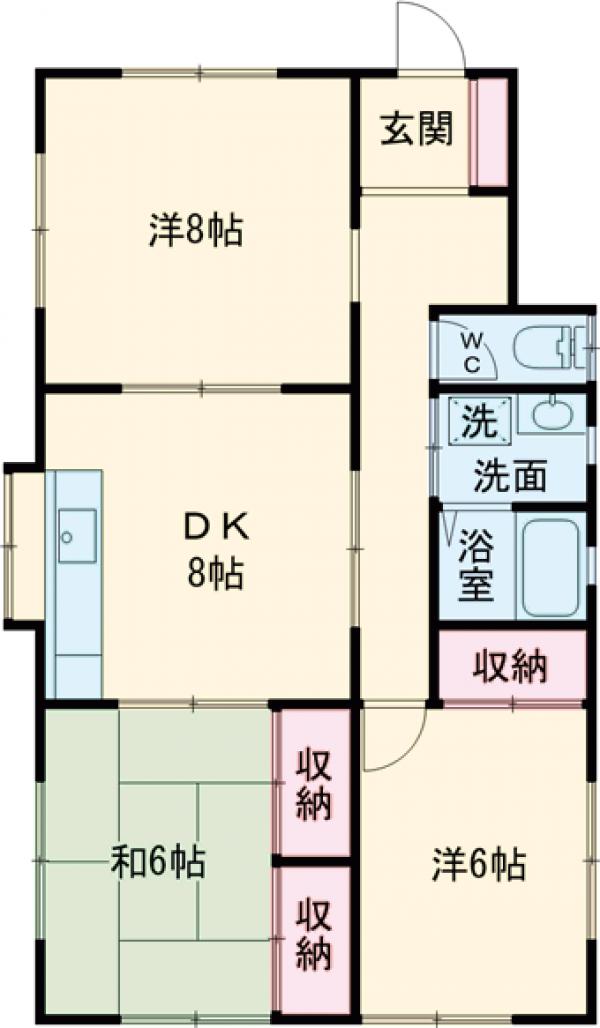 高ヶ坂の完工年月(1994年3月)築の賃貸アパートの間取り