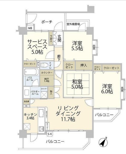 日神パレステージ西千葉の間取り