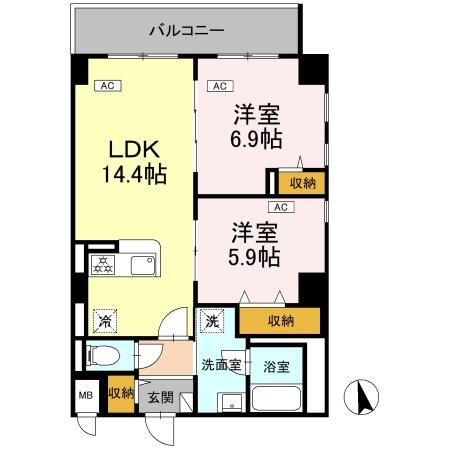 カスタリア西船橋Ⅱの間取り