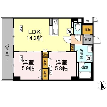 カスタリア西船橋Ⅱの間取り