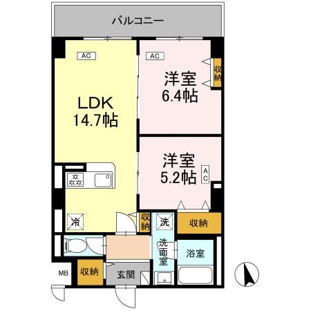カスタリア西船橋Ⅱの間取り