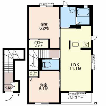 ヴィラ トガリーゼ?Bの間取り