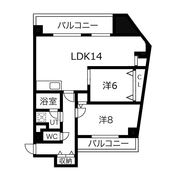 吉野の完工年月(1986年2月)築の賃貸マンションの間取り