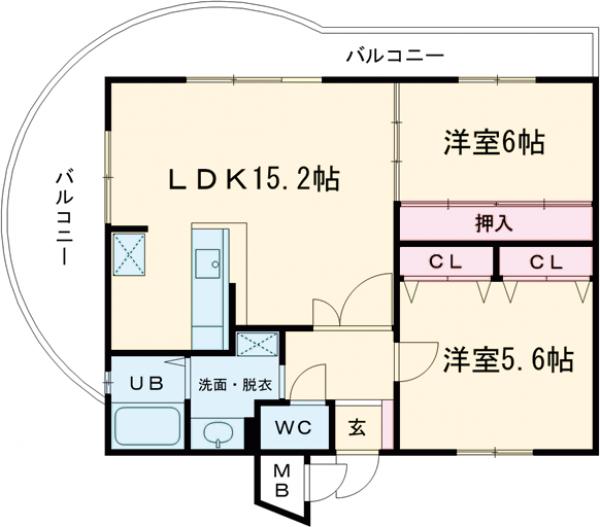 フルール セゾンの間取り