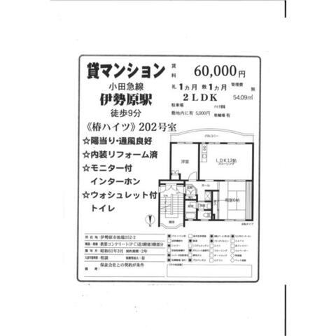椿ハイツの間取り