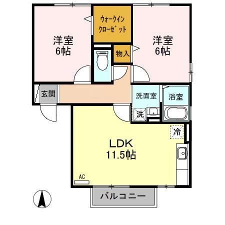 メゾンプレジール A/Bの間取り