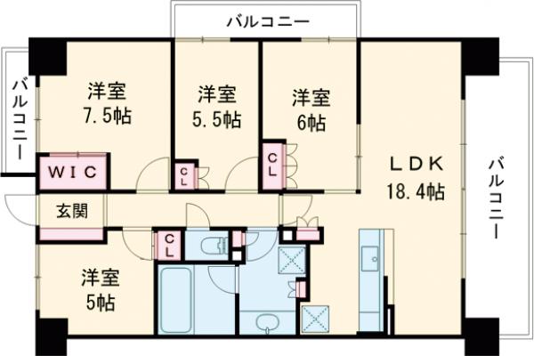 ローレルスクエア長岡京ザ・マークスの間取り
