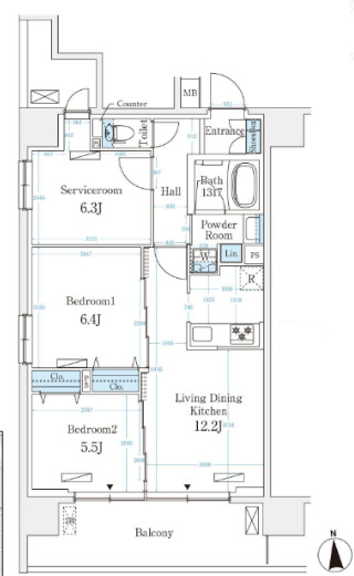ハビテ本厚木の間取り