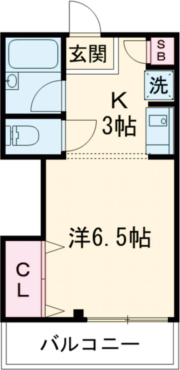 リズ松が丘・104号室の間取り