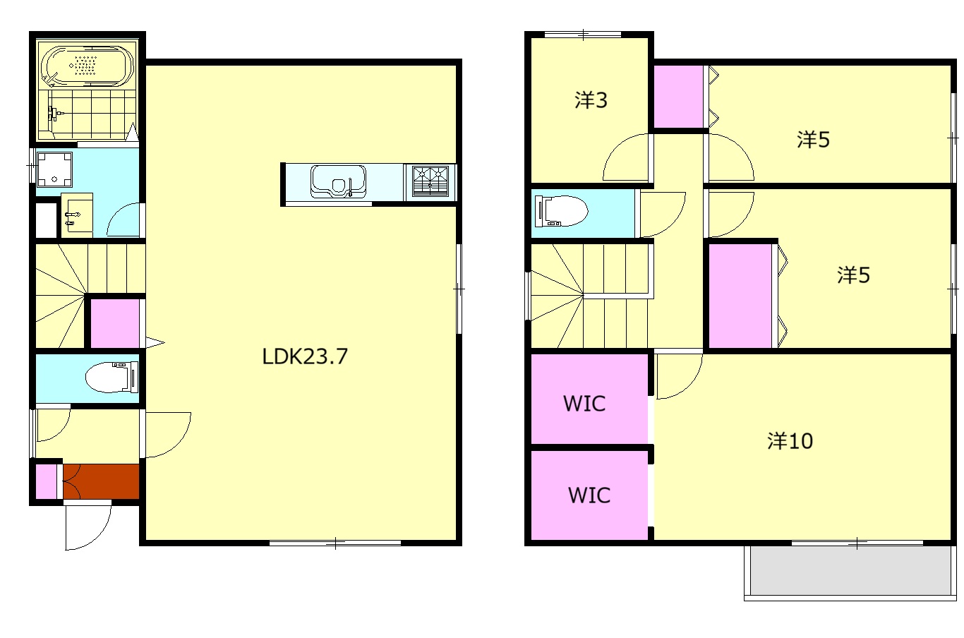 南足柄市塚原 貸家の間取り