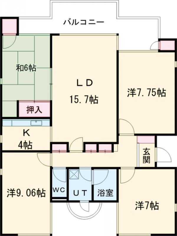 COURT春日丘A棟の間取り