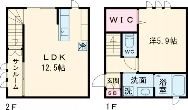 南荻窪4丁目メゾネットの間取り