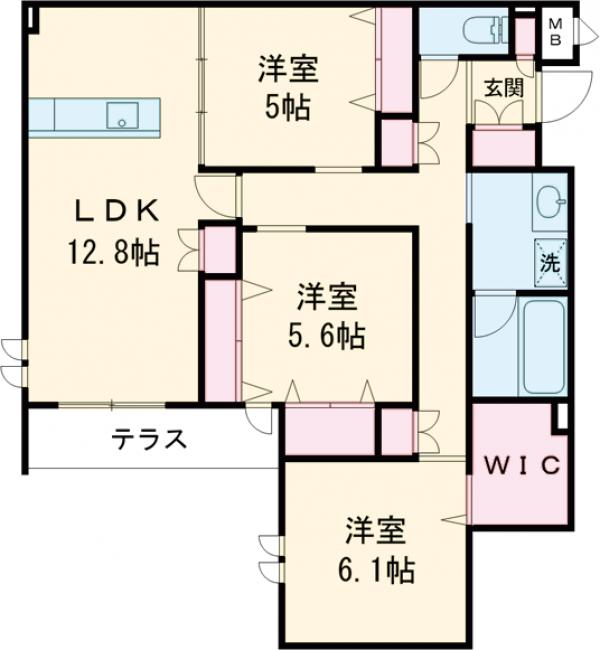 富士本の完工年月(2025年11月)築の賃貸マンションの間取り