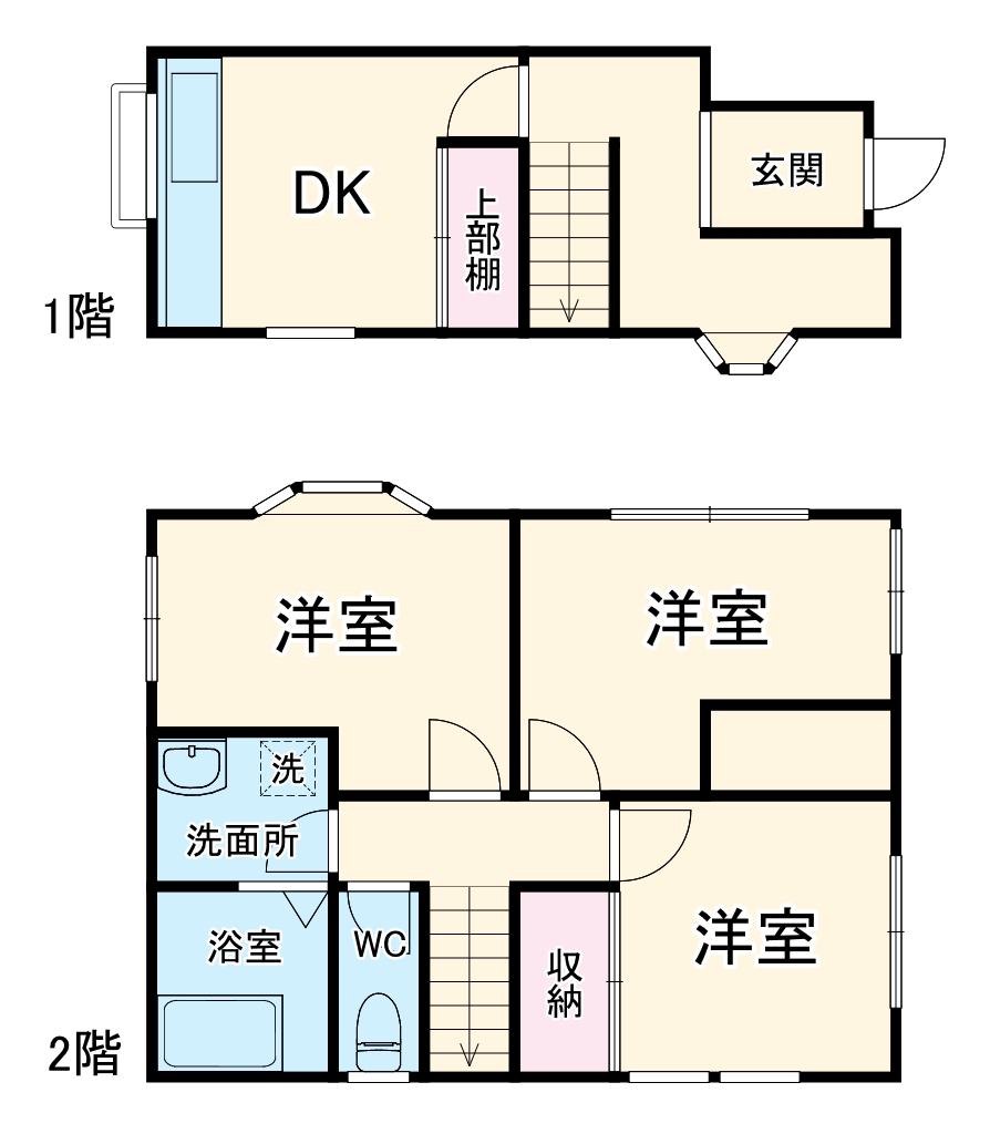 東田原貸戸建ての間取り