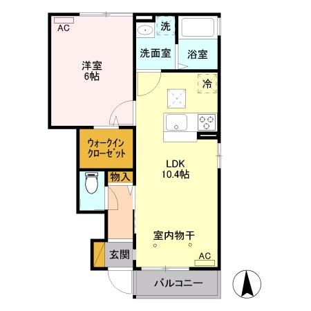 エバーグリーン Bの間取り