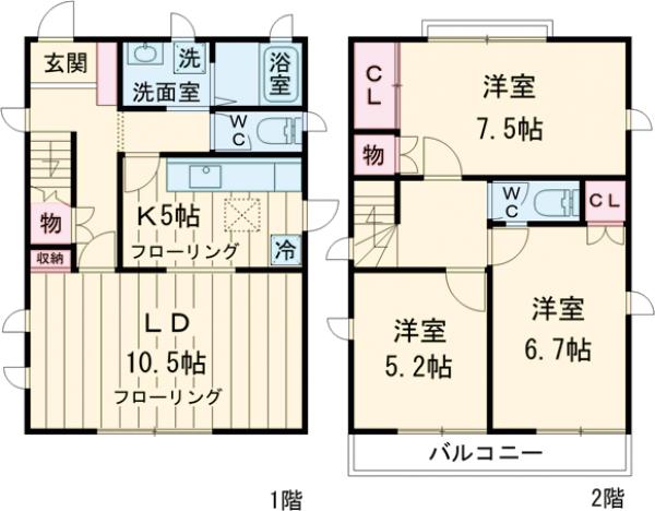 本天沼3丁目戸建の間取り