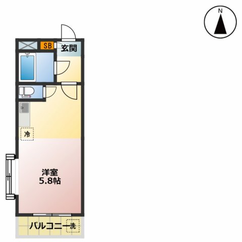 布田の完工年月(1986年4月)築の賃貸マンションの間取り