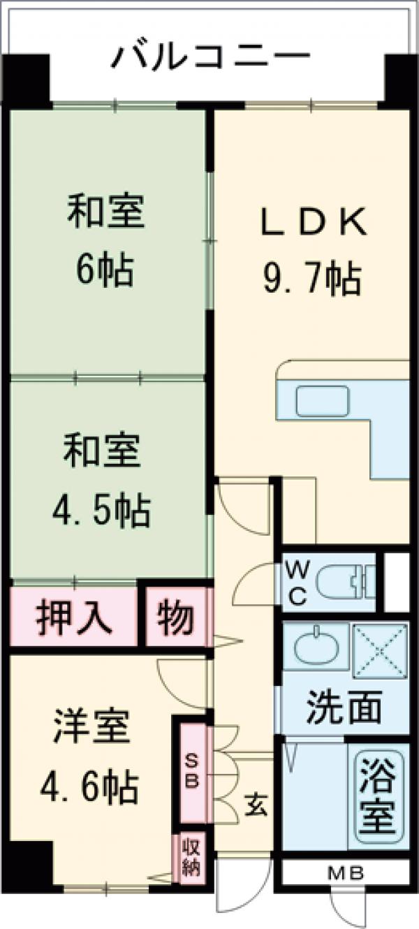 サンヴェール太秦の間取り