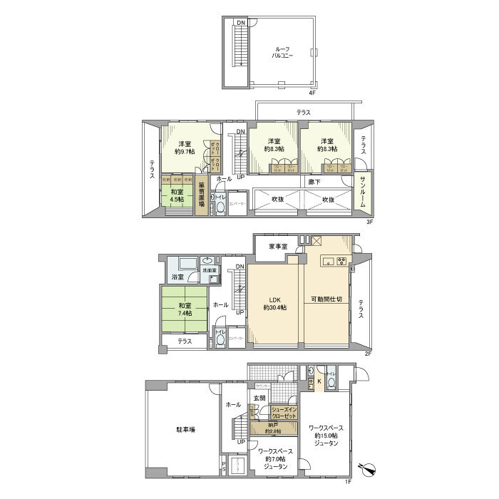 白旗3丁目戸建の間取り