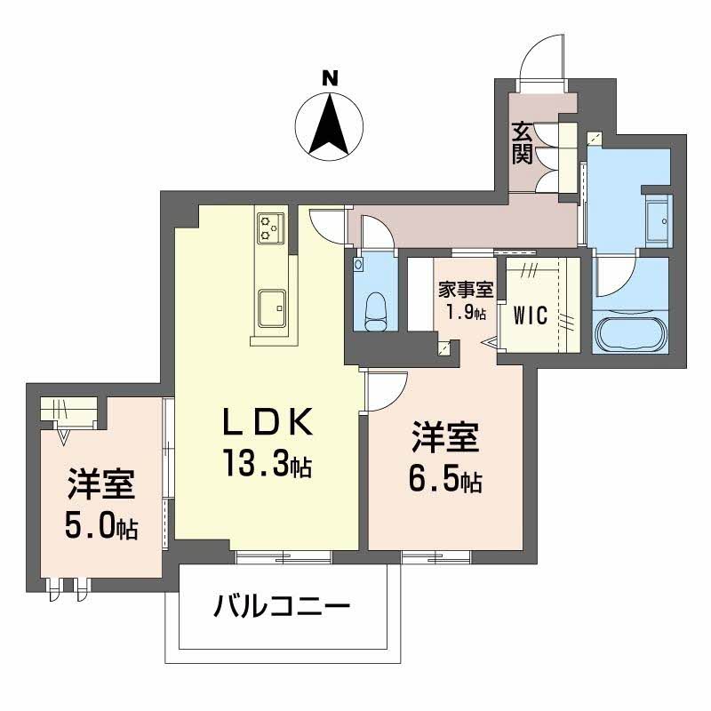 東草深町の完工年月(2026年3月)築の賃貸マンションの間取り