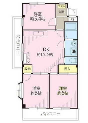 サニーハイム Cの間取り