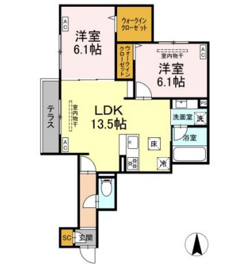ブリューエン河原口の間取り