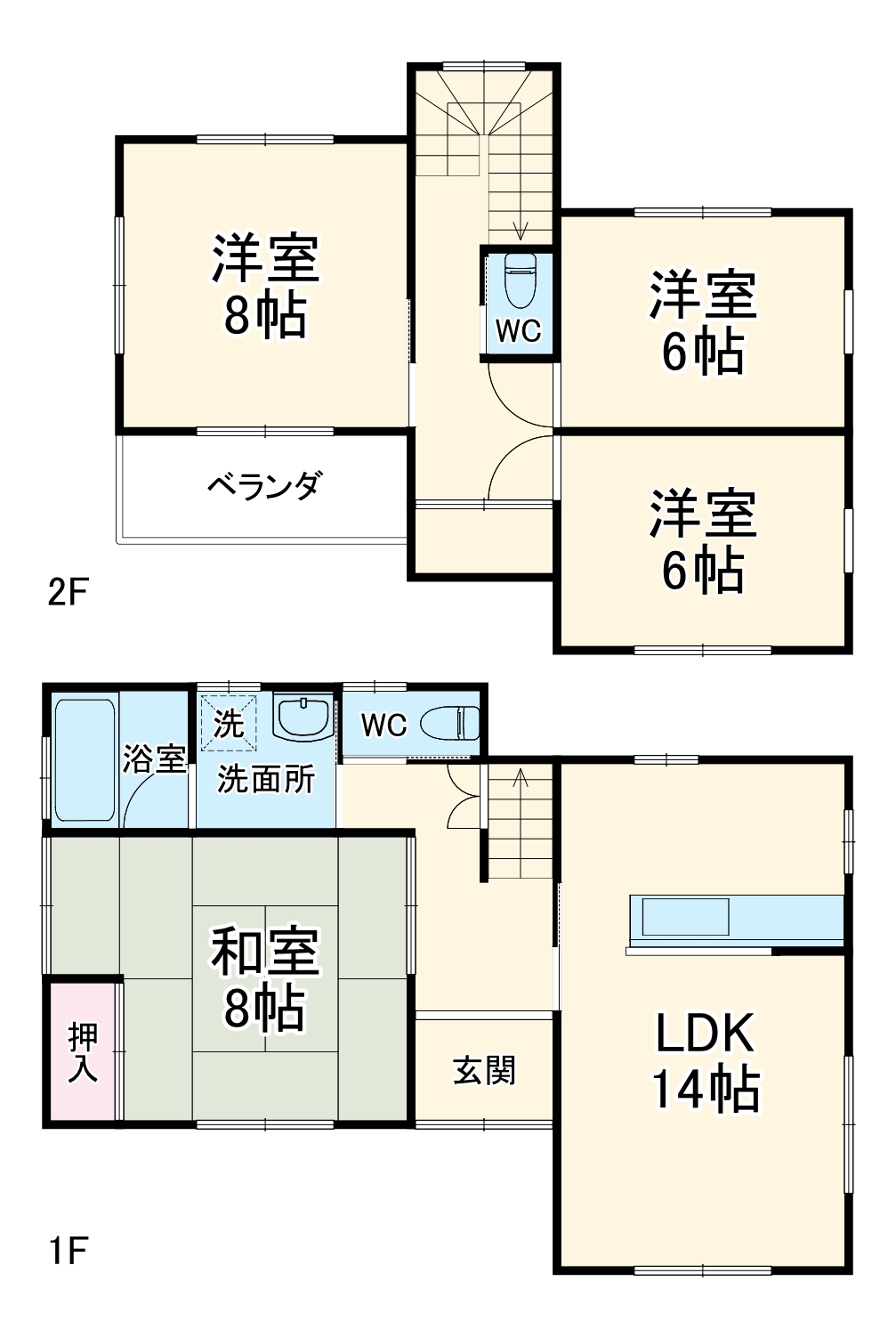 南アルプス市十日市場貸家の間取り