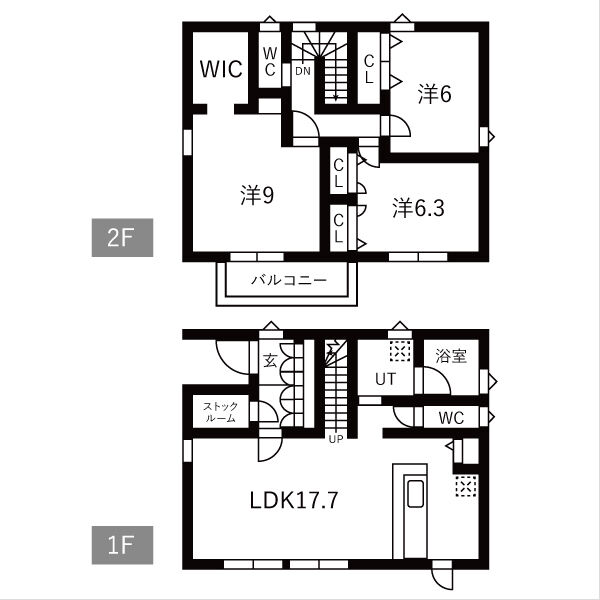 半田市白山町戸建 A棟の間取り
