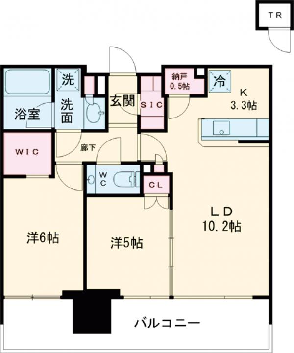 綾瀬の完工年月(2025年12月)築の賃貸マンションの間取り