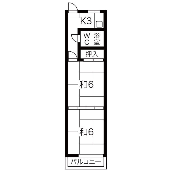 サンメゾン24 Aの間取り