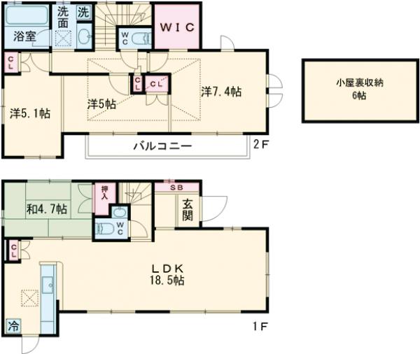 小平市回田町戸建の間取り