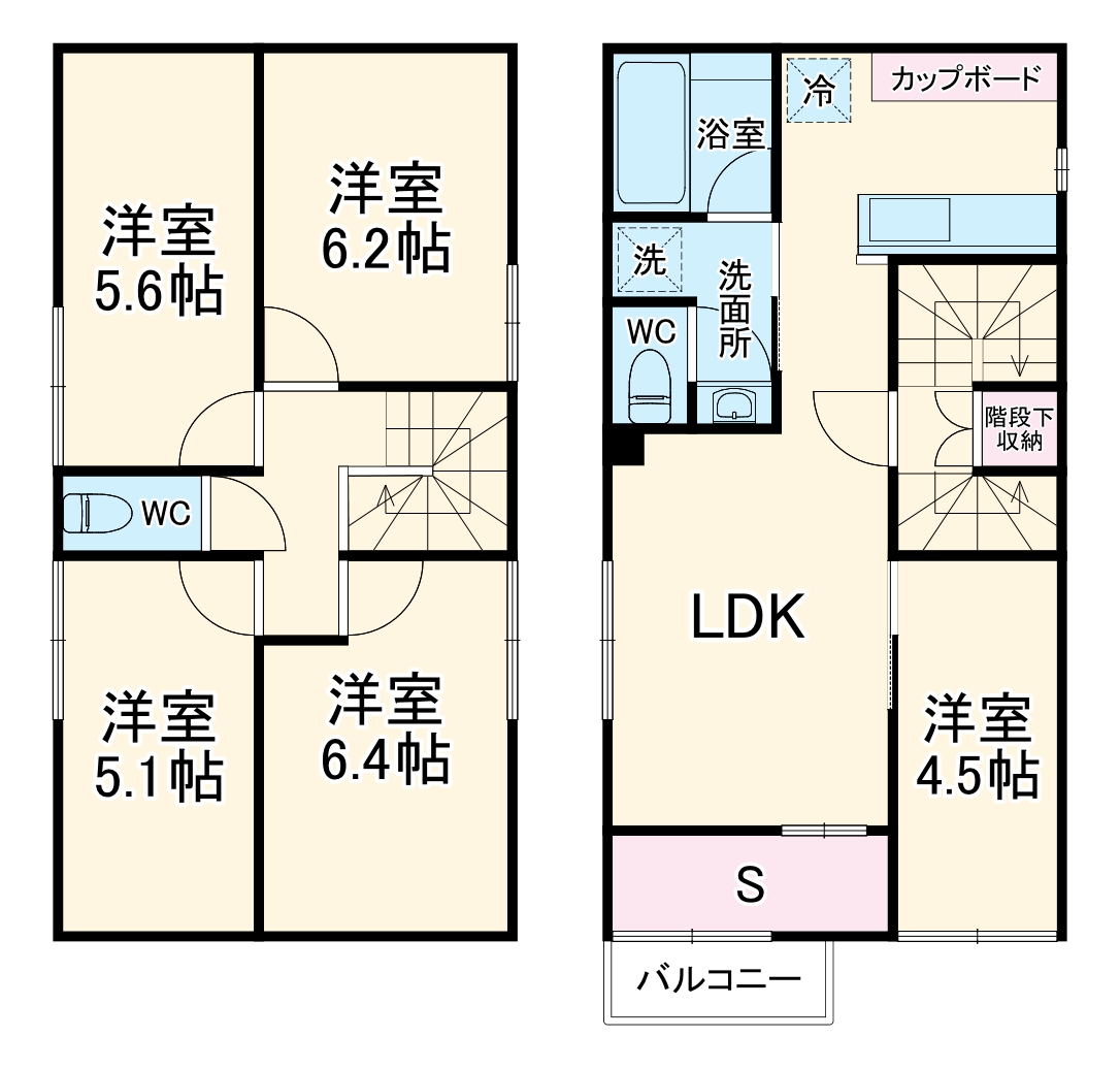 名古屋駅西新築メゾネット戸建の間取り
