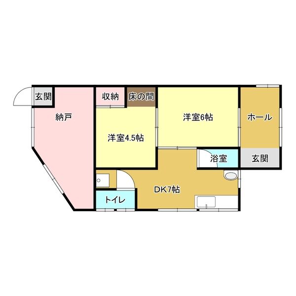 北柿ケ瀬平屋貸家の間取り