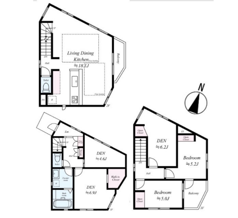藤沢市辻堂新町2丁目戸建の間取り