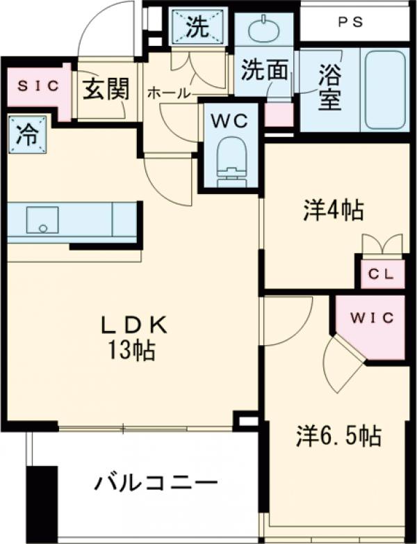 江東橋の完工年月(2008年12月)築の賃貸マンションの間取り