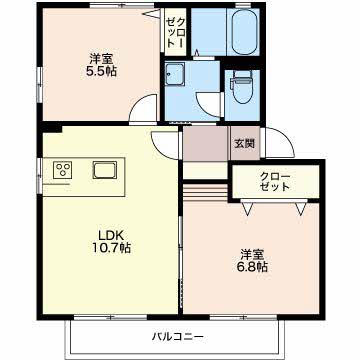 ドミール志太Aの間取り