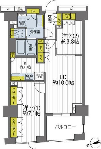 イニシアイオ新宿夏目坂の間取り