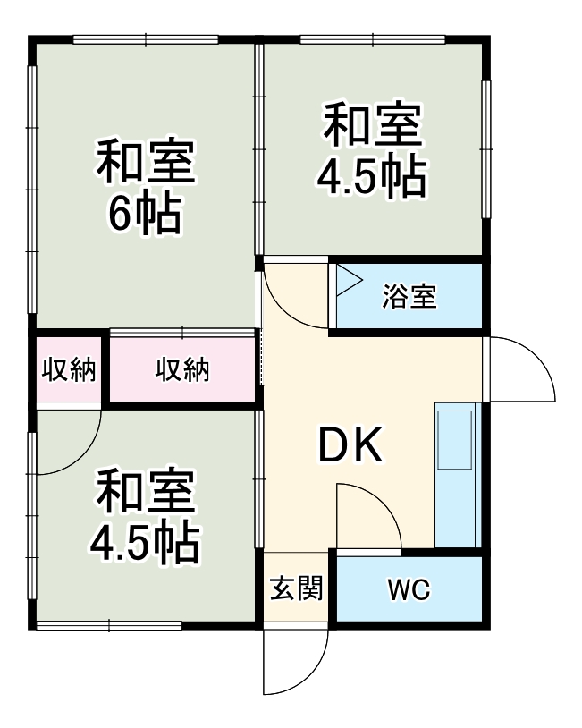堀西の完工年月(1973年1月)築の賃貸一戸建ての間取り