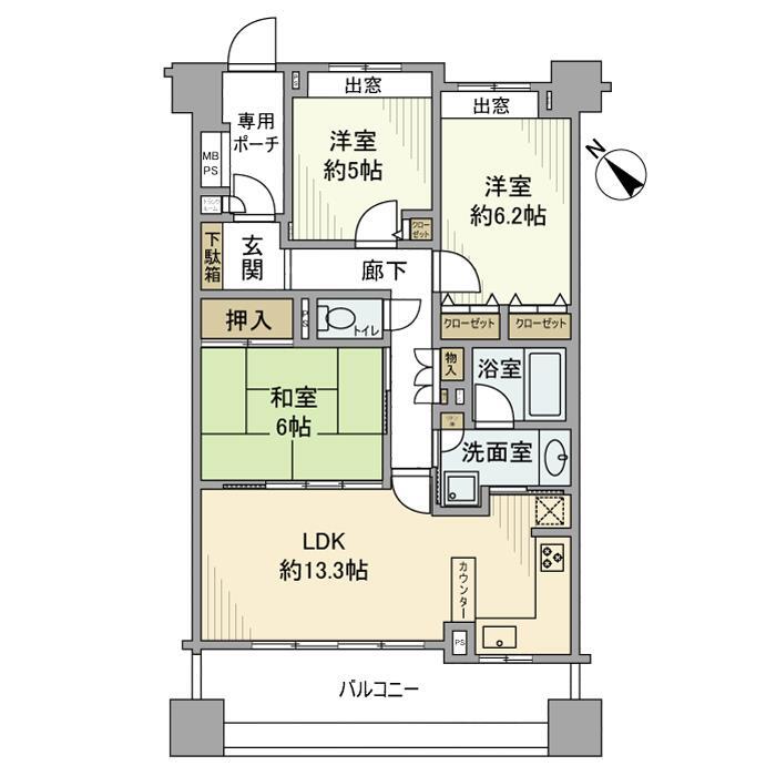 ライオンズマンション横濱元町キャナリシアの間取り