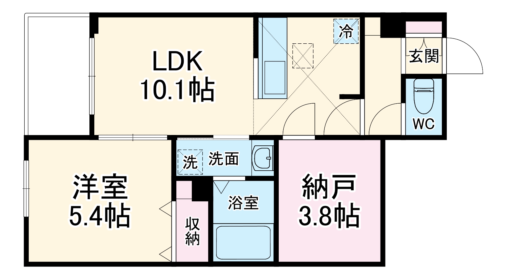 泥亀の完工年月(2026年3月)築の賃貸マンションの間取り