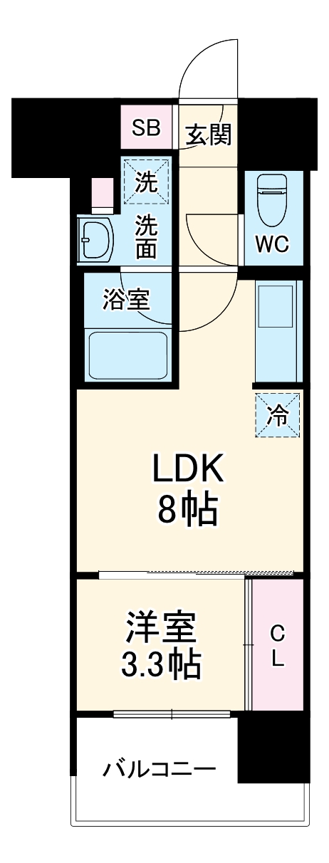 プレサンス レイズ 泉 高岳駅前の間取り