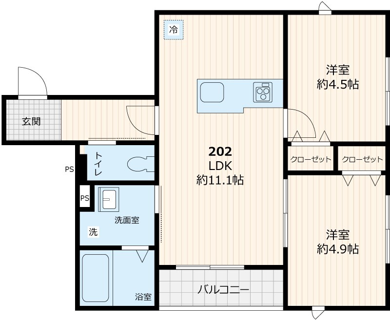 仮称デルソル千住Ⅱの間取り