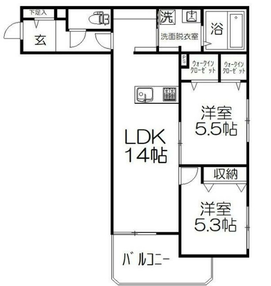 スクエアード上木崎の間取り