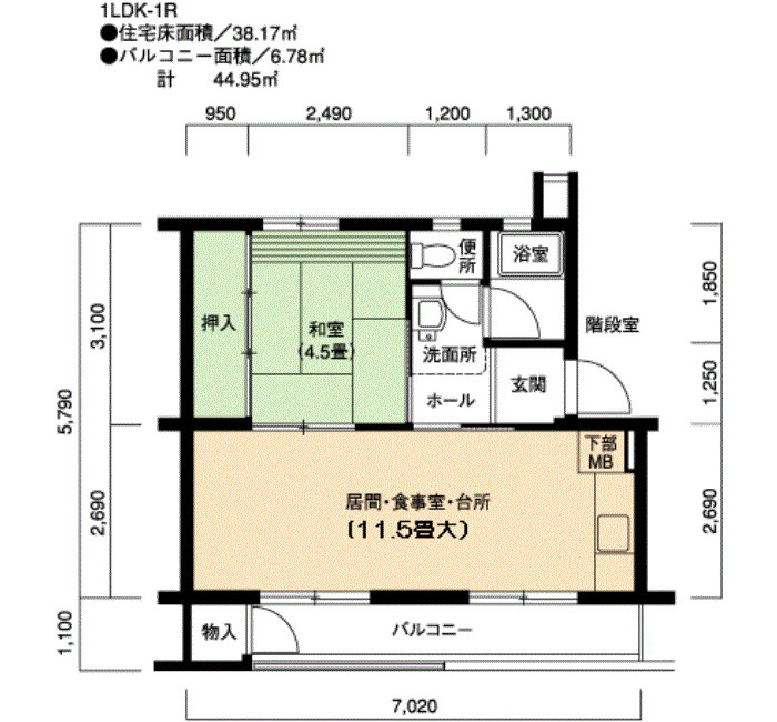 江南 25号棟の間取り