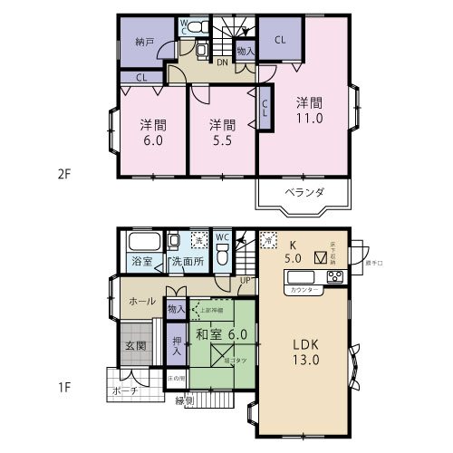 厚木市愛甲1丁目戸建の間取り