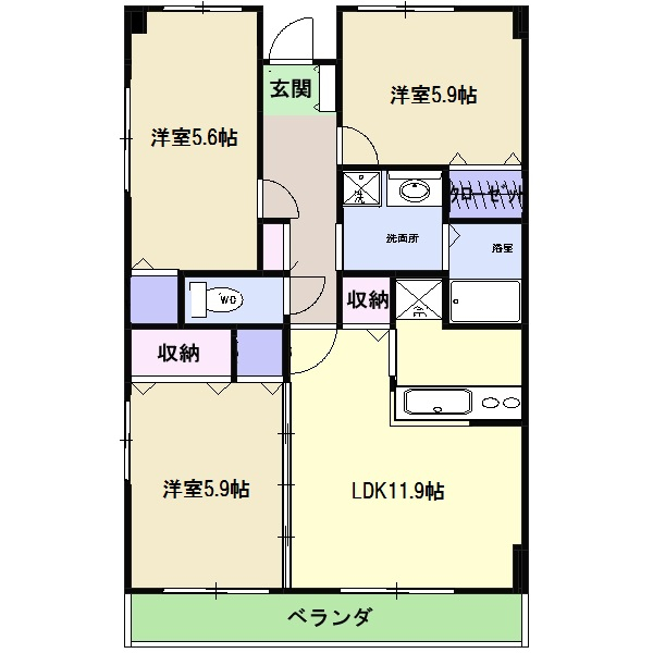 ヴィーエクレールⅡの間取り