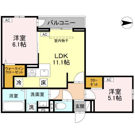 (仮称)D-ROOM大林PJの間取り