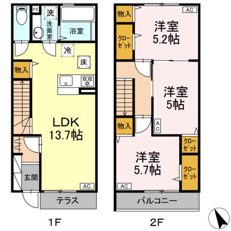 グランスールAの間取り