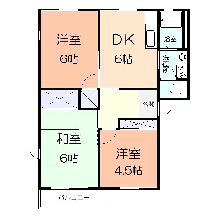 鈴木ハイツBの間取り